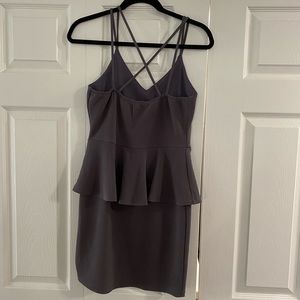 Gray peplum bodycon dress
